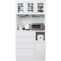 Amazon｜LOWYA ロウヤ キッチン収納 食器棚 レンジ台 3枚扉 A+B